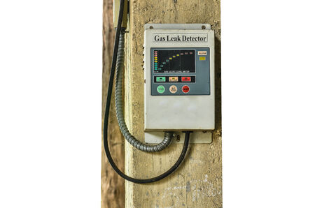 gas leak detector on white backgroundの写真素材