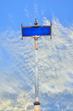 Freeway Exit Sign on blue sky backgroundの写真素材