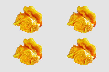 Caramel popcorn isolated on white background