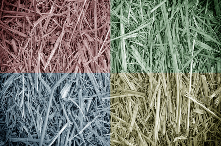 close up  rice straw background on quadrant colorsの写真素材