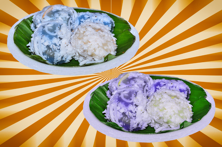 White boiled sweets on sun beem backgroundの写真素材
