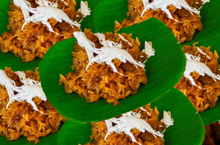 Brown rice sweet with coconut