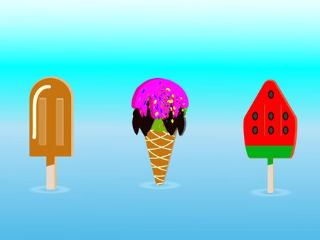 Colorful sweet ice creamのイラスト素材