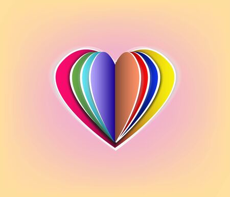 Many color love heart designのイラスト素材