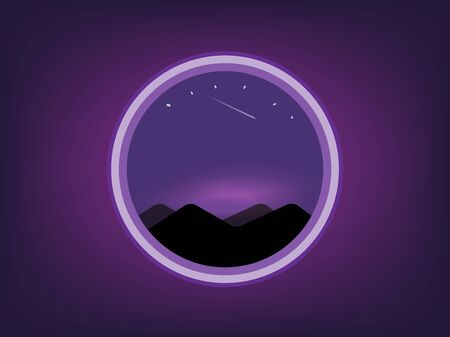 Night seen landscape view backgroundのイラスト素材