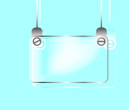 Nameplate glass on blue light backgroundのイラスト素材