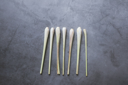Lemon grass herb top view backgroundの写真素材