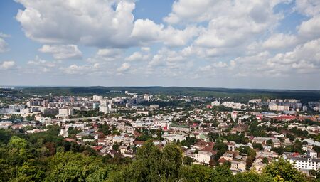 City of Lvov aerial view in summer in Ukraineの写真素材