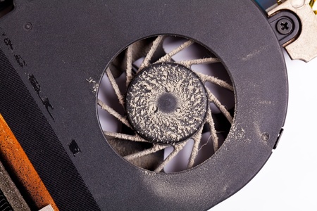 Laptop dirty fan front view with dustの写真素材