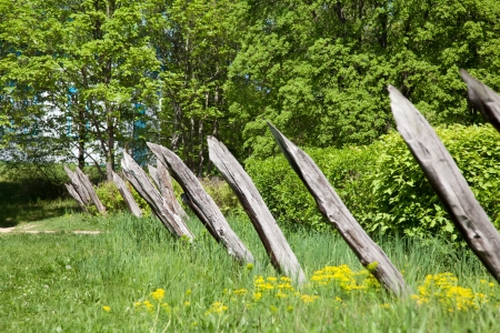 Old style sharp fense in Ukraineの写真素材