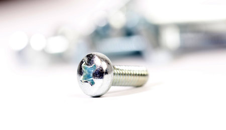 Single bolt on white background