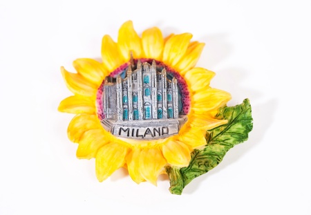 Italian magnet on the fridge from Milanの写真素材