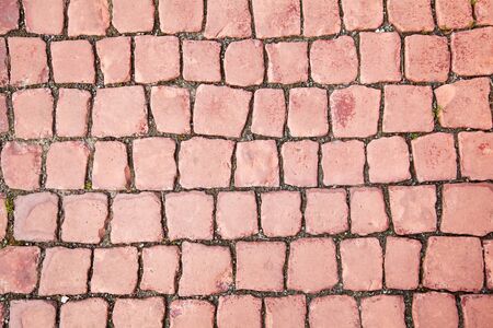 Brick red paving stone tile patternの写真素材