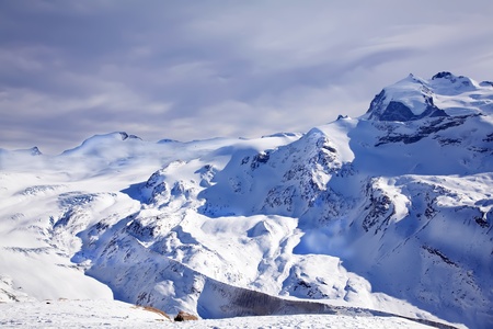 Purple winter landscape in Switzerlandの写真素材