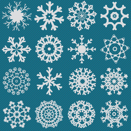 snowflake set illustrationのイラスト素材