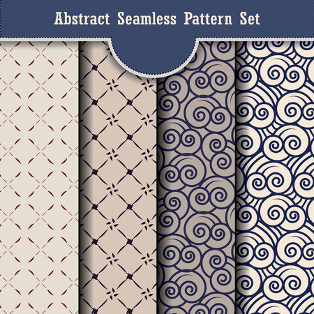 Abstract seamless pattern setのイラスト素材