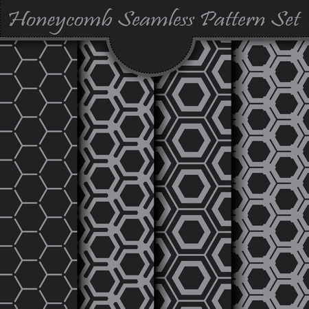 honeycomb seamless pattern setのイラスト素材
