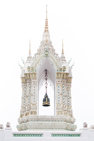 Bell tower at Wat arun,buddhist bell Wat Arun Ratchawararam or the Temple of Dawn. Thailand iconic decorated by ceramics ,Amazing Thailandの写真素材