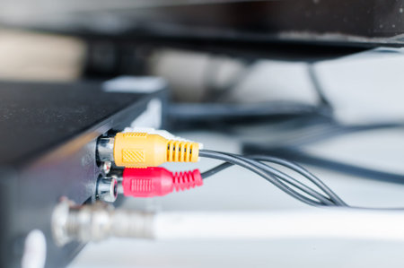 Cable Plugged in to The Connection Panel,selective focus