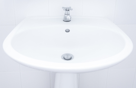 white sink ,Washbasin sink in a bathroomの写真素材
