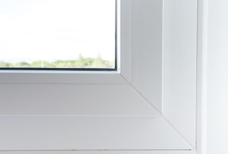 corner of window  with glass
