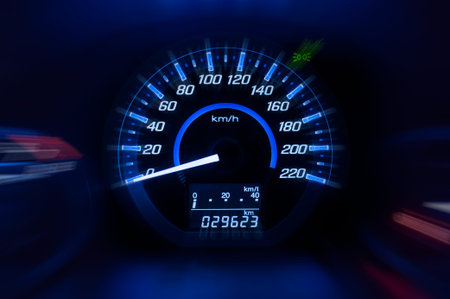 Dashboard ,Car speedometer and counter with dark mode