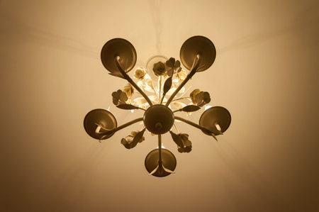Simple chandelier bottom view with ceiling background,modern chandelier