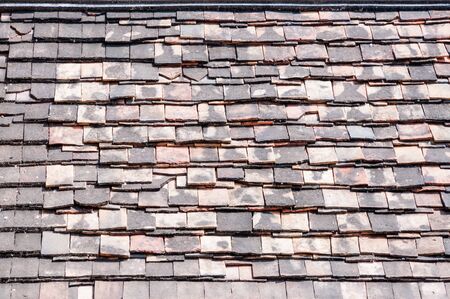 Old red and orange roof tiles texture background ,Retro for backgroundの写真素材