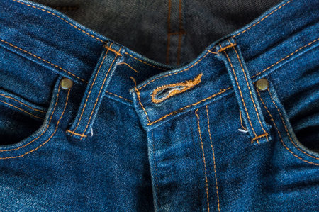 Male blue denim jeans,Open zip front background,vintage color of vintage denim jeans