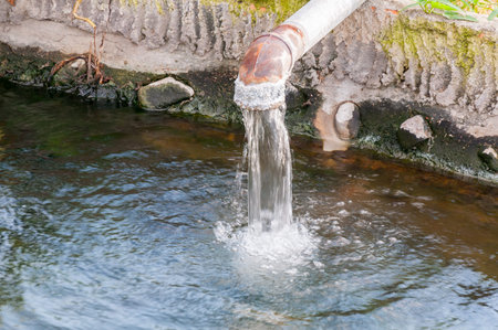 Waste pipe or drainage polluting environment,Drain water,allow to drain into the canal