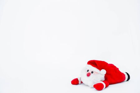 Santa claus doll on isolated on white background,Christmas decorationの写真素材