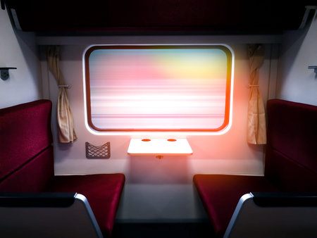 Traveling by train. The view beautiful from the train window