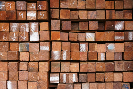 Cross section of sawn timber,Selection of freshly sawn timber material (beam)
