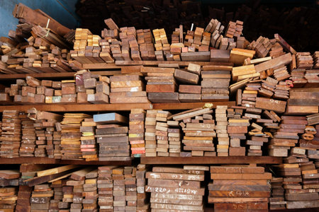 Cross section of sawn timber,Selection of freshly sawn timber material (beam)