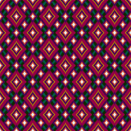 Ikat geometric folklore ornament, Tribal ethnic texture. Seamless striped pattern in Aztec style,...