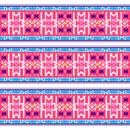 Ikat geometric folklore ornament. Tribal ethnic texture. Seamless striped pattern in Aztec style....