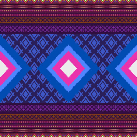 Ikat geometric folklore ornament.Tribal ethnic texture.Seamless striped pattern in Aztec style....