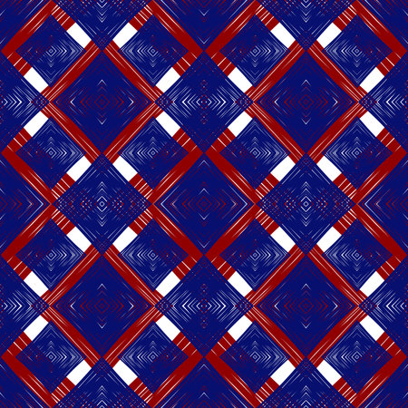 Retro geometric pattern in repeat. Fabric print. Damask style Seamless pattern background, mosaic...