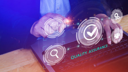 Quality Assurance Control Standards, Standards and Certification Concepts, Guaranteed Quality Guaranteed Service Standard Internet Technology Business Concept.の写真素材