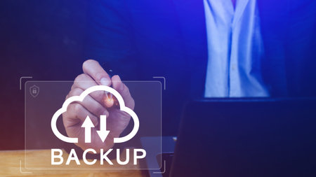 Internet data storage backup with virtual interface technology, technology business concept, Cloud...