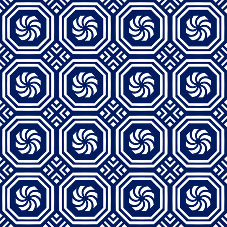 Seamless geometric folklore ornament, Tribal ethnic texture. Seamless striped pattern in Aztec style, Figure tribal embroidery, Scandinavian, Ikat patternの写真素材