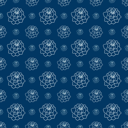 Seamless pattern of roses blooming flowers,design for elegant fabric and wallpaper, hand drawn vintage style illustration.の写真素材
