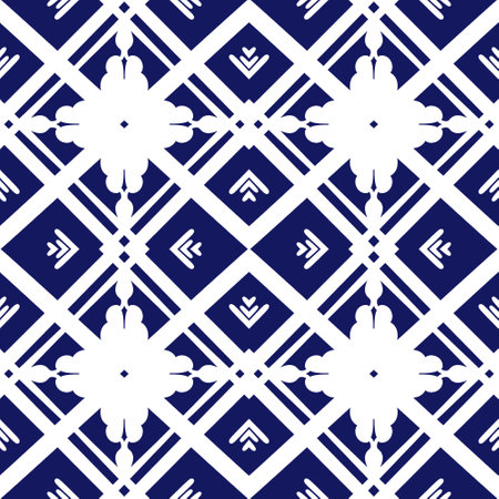 Seamless geometric folklore ornament, Tribal ethnic texture. Seamless striped pattern in Aztec style, Figure tribal embroidery, Scandinavian, Ikat patternの写真素材