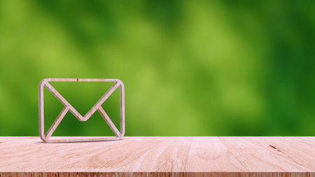 Envelope symbol at commercial, Internet correspondence. Concept of email address, Contacts and communication, Business representations on the Internet and social media, Feedbackの写真素材