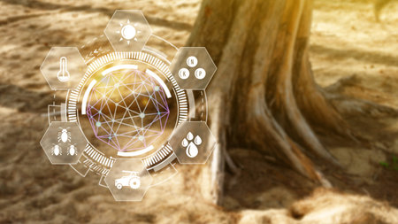 Infographics smart farming and precision agriculture with visual icon, Innovation technology for...