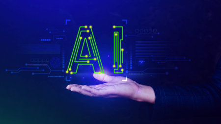 Ai tech, Businessman using virtual graphic Global Internet connect Chat with AI, Artificial...