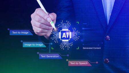 Ai tech, using virtual graphic Global Internet connect Chat with AI, Artificial Intelligence to...