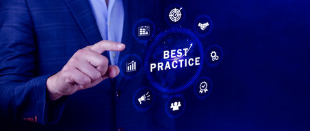 Best Practice concept, Business, Technology, Internet and network concept, Best practice, Manager, coach, leadership, plan to apply best practice method.の写真素材