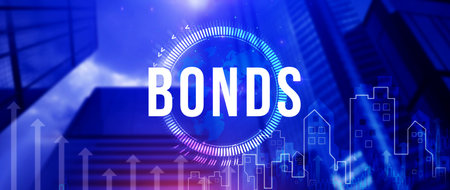 BONDS concept. Stock Market Finance concept, Investing in business, bond security indicates investor has provided loan issuer, Equivalent loan, Unsecured and secured bonds.の写真素材