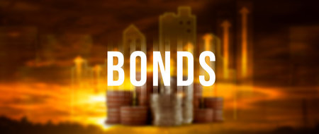BONDS concept. Stock Market Finance concept, Investing in business, bond security indicates investor has provided loan issuer, Equivalent loan, Unsecured and secured bonds.の写真素材